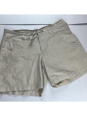Columbia Shorts Hiking Outdoors Lightweight Drawstring Beige w/Flower Wms. Sz SM